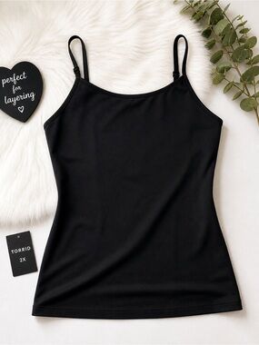 Torrid 2X Black Stretch Cami Tank Top Layering Basic